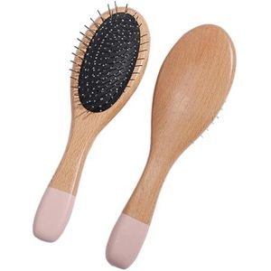 Kleine bamboeborstel, ontwarringskam voor nat haar, 22 x 6 cm, borstel voor nat haar, wrijvingsvrije haarkam voor vrouwen en mannen, anti-haarborstel voor meisjes