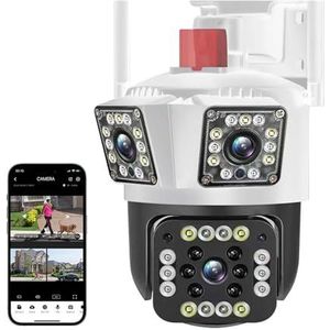 Bewakingscamera, 12MP 6K Camera Drie Lens Ai Auto Tracking Waterdichte Beveiliging CCTV Video Surveillance Camera Politie Licht Alarm IP Camera(Only camera)