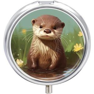Leuke Otter Pil Doos Pil Case Pil Organizer Geneeskunde Pil Organizer Wekelijkse Pil Organizer Pil Houder Kleine Pil Case Pil Containers Pil Houder voor Portemonnee