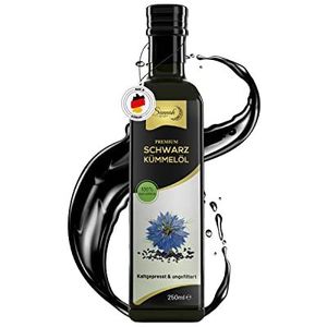 Sunnah Shop® Zwarte komijnolie, ongefilterd en koudgeperst, 1 l, 100% natuurzuiver uit echte Egyptische Nigella Sativa