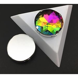 7 stks naai op glas kristal ronde baoshihua met klauw strass multi kleuren 27 mm opnaaistenen platte top-regenboog, 25 mm 7 stks, steen in zilveren klauw