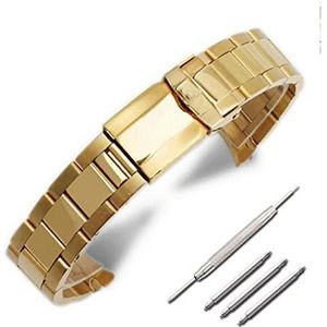 YingYou Roestvrijstalen Band Horlogeaccessoires Polsband 17 Mm 20 Mm Compatibel Met Rolex Daytona Series Arc Mouth Strap Watch Band (Color : Gold, Size : 20mm)