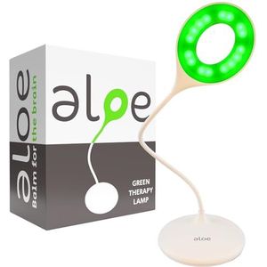 Groene lichttherapie voor migraine, angst en slapeloosheid - 16 inch draadloze bureaulamp, dubbel wit en 520 nm led met instelbare helderheid | USB oplaadbare en draagbare slaaphulp