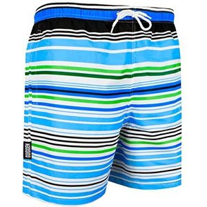 GUGGEN MOUNTAIN Zwembroek voor Heren Zwemshorts voor Het Strand Sneldrogende Zomer met Strandbroek met Boardshort Korte Broek Geruit Patroon Linnen Kleur Gestreept L