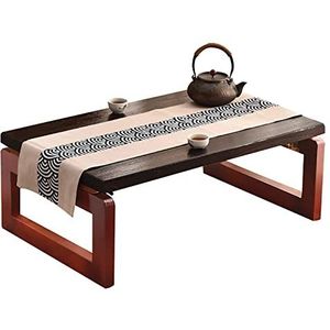 Multifunctionele klaptafel, Opvouwbare salontafel van massief hout, vintage theetafel, lage tafel om op de vloer te zitten, draagbare opvouwbare Japanse tafel, Kotatsu-tafel, eettafel, altaartafel en