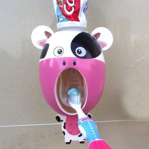 Automatische Tandpasta Dispenser New Kids Cute Cartoon dieren Ontwerp Cartoon Set badkamer huishouden Tandenborstelhouder (Color : 3)