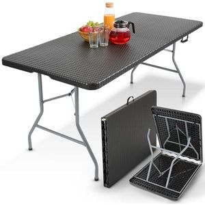 AREBOS Klaptafel - Inklapbare Tafel - Campingtafel - Weerbestendig - Zwart