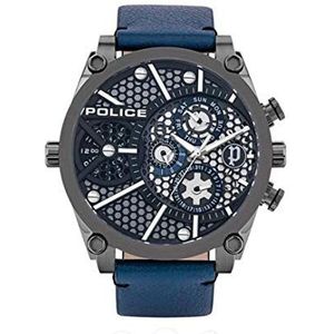 Police Unisex volwassenen analoog kwarts horloge met lederen armband PL15381JSU.61B