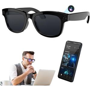 AI Smart Glasses, met HD 500W Pixels Camera & Speakers, Spraakbediening, Wifi en Bluetooth 5.3 Transmissie, Slimme Translator Bril met App, Luister naar Muziek en Belgesprekken,B