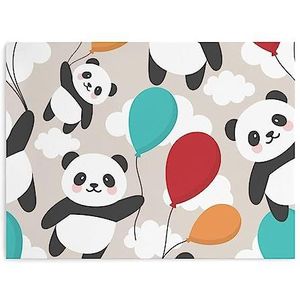 Panda Fly Met Ballon Kunstwerk voor Thuis Muur Decor Canvas Schilderij Retro Poster Unframe-stijl