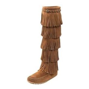 Minnetonka 5-laags Fringe Boot 1652, dames mocassin laarzen, Braun Dusty Browndusty Brown, 39 EU