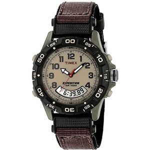 Timex T45181 Expeditie analoog en digitaal combo-horloge voor heren, Bruin, riem