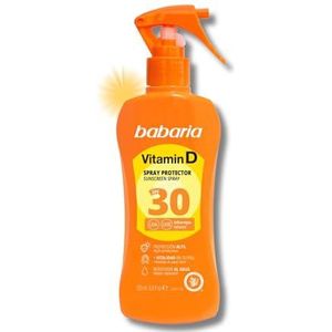 Babaria Zonnespray, vitamine D SPF30, zonnecrème, 30, lichaam, 200 ml, zonnebrandcrème met vitamine D, zonnebrandcrème, pistool, zonbescherming 30 voor alle huidtypes