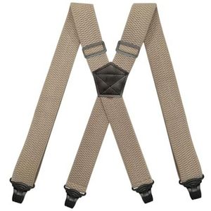 ROUZIHU Universele elastische schouderband met clip for volwassenen, elastische jarretelgordel for heren en dames(Beige)