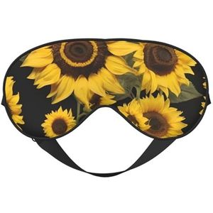 Gouden Zonnebloemen Print Stijlvol Oogmasker Lichtgewicht Reizen Yoga Nap Meditatie Camping Werk Ontspanning