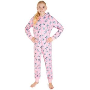 Disney Pyjama voor meisjes, Stitch pyjama voor meisjes, met doorlopende ritssluiting, leeftijd 4-14 jaar, kerstcadeau (Roze Stitch, 11-12 jaar)