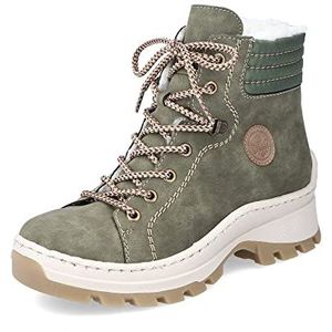 Rieker DAMES Enkellaarzen X9334, Vrouwen Veterlaarsjes,verwisselbaar voetbed,laarzen,chukka boot,korte laarzen,veterschoenen,Groen (grün / 54),42 EU / 8 UK