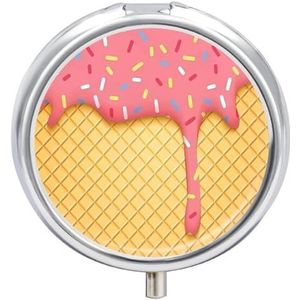 IJs en Wafel Patroon Pillendoos Pil Case Pil Organizer Geneeskunde Pil Organizer Wekelijkse Pil Organizer Pil Houder Kleine Pil Case Pil Containers Pil Houder voor Portemonnee