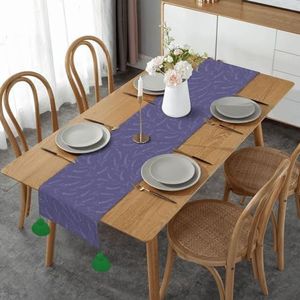 Tafelloper van linnen met kwastjes, tafeldecoratie voor feestjes thuis, lavendelpatroon