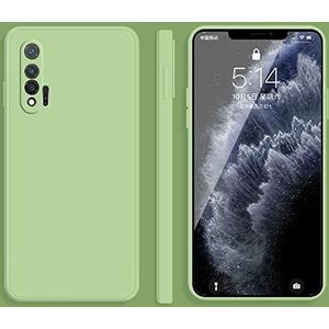 BZN for Huawei nova 6 4G Effen Kleur Imitatie Vloeibare Siliconen Rechte Rand Dropproof Volledige Dekking Beschermhoes(Wit)(Paars)(Blauw) etc (Color : Matcha Green)
