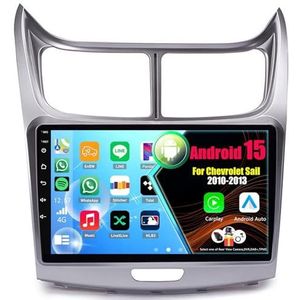 Android 15 Autoradio Voor Chevrolet Sail 2010-2013 met Draadloze Carplay Android Auto, 9 Inch Autoscherm Soporta Bluetooth WIFI GPS FM/RDS(8Core(8+256GB))