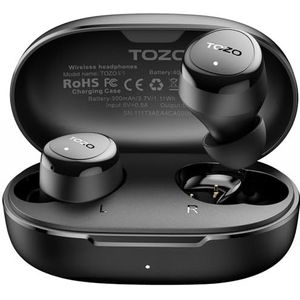 TOZO E1 Draadloze Oordopjes Ingebouwde Microfoon Heldere Oproepen Ergonomische Lichtgewicht Bluetooth 5.3 inch Oor Hoofdtelefoon IPX6 Waterdichte Premium Stereo Geluid Oordopjes 30H Speeltijd met 32