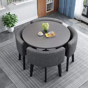 XIANGLV Eettafelset voor 4 vergaderzalen tafel ronde tafel en stoelen eetkamer tafel set voor 4 kleine ronde eettafel ronde keukentafel cirkel keukentafel (A34,80x80x75cm)