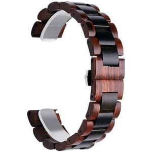 20mm 22mm houten horlogeband for Seiko for Omega for Rolex Sport polsband vervangende armband for Huawei Watch GT2e Pro band (Color : Red Black, Size : 20mm)