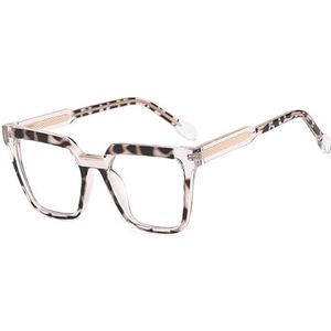 Nepbrillen, Vierkante Cat Eye Retro Brilmonturen Multicolor(Leopard Print)