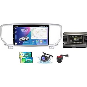 Voor Kia Sportage 4 QL 2018-2022 Android 13 Carplay Autoradio, 9 inch Scherm Radio Wireless Android Auto Bluetooth 5.0 Handsfree 4G WiFi FM/RDS/DAB+ Radio Achteruitkijkcamera + DVR(B,NF-4)