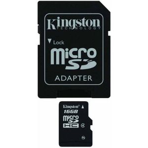 Professionele Kingston 16 GB MicroSDHC-kaart voor Kyocera Torque Smartphone met aangepaste opmaak en Standaard SD Acapter. (Klasse 4)