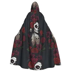Skelet Vrouw Unisex Oversized Hoed Cape Voor Halloween Kostuum Party Rollenspel
