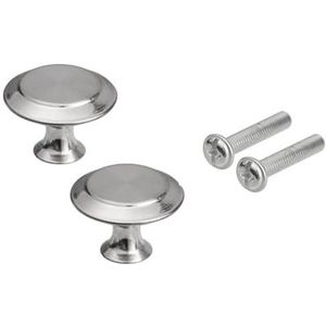 ORAMAI 2 stks/partij Ronde Kast Knoppen Keukenkast Lade Trekgreep Met Schroef Garderobe Dressoir Meubels Hardware Woondecoratie (Color : 27mm-silver)