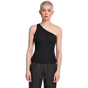 Urban Classic - Gewas Topvrouw - Asymmetrisch Topje - Zwart - Basic