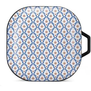Morrocan Modern Geometrisch Oordopjes Hoesje Compatibel met Samsung Hard Shell Beschermhoes Zwart-Stijl