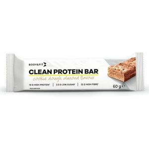 Body&Fit Clean Protein Bar Eiwitreep in Koekjesdeeg Amandel smaak - 12x60 gram met 20gr eiwit per reep