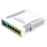 Mikrotik hEX PoE bedrade router Ethernet LAN wit - aangesloten router (10.100.1000 Mbit/s, IEEE 802.3at, wit, 16 MB, 128 MB, 800 MHz)