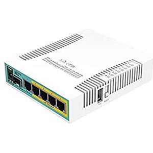 Mikrotik hEX PoE bedrade router Ethernet LAN wit - aangesloten router (10.100.1000 Mbit/s, IEEE 802.3at, wit, 16 MB, 128 MB, 800 MHz)