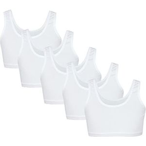 TupTam Meisjes Bustier met Brede Banden 5-Pack, Wit, 158-164