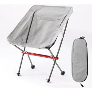 DPNABQOOQ Draagbare opvouwbare campingstoel outdoor maanstoel opvouwbaar voor wandelen picknick visstoelen natuur wandeling toeristische stoel (maat: M-grijs)