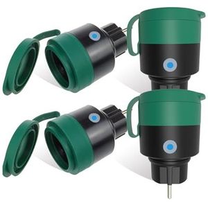 UCOMEN Wifi-stopcontact voor buiten, TÜV-gecertificeerd, Tuya, Alexa en Google Home compatibel, Smart Life app, 4 stuks