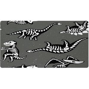 VAPOKF Grappige dinosaurussen skeletten fossiele keukenmat, antislip wasbaar vloertapijt, absorberende keukenmatten loper tapijten voor keuken, hal, wasruimte