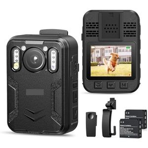 Lichaamscamera B4K2 128G 4K Kleine Body Camera GPS Politie Cam Twee 3000mAh Batterijen 16H Opname Mini camcorders Met Oplaaddock
