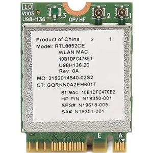 WiFi 6E Draadloze Kaart, RTL8852CE WiFi-kaart Draadloze Module, Bluetooth 5.3, 5374 Mbps, Lage Vertraging, 6 GHz/5 GHz/2,4 GHz Tri-band, M.2 NGFF voor Laptopondersteuning
