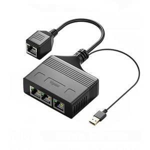JMT RJ45 netwerkdistributeur 1 naar 3/4 Ethernet-adapter, internetkabelverlenger, RJ45-connectorkoppeling voor pc-laptop (1000 Mbps, 1 tot 3 vrouwelijk)