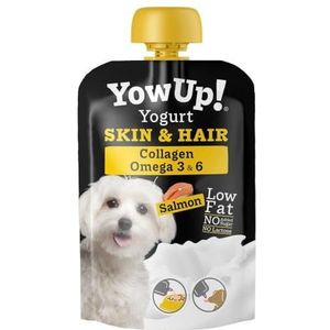 YowUp! Yoghurt Skin & Hair Yoghurt voor huid en haar, yoghurt voor honden met collageen en omega 3, lactose, suiker en vet, natuurlijke snacks voor honden (verpakking van 3 stuks)