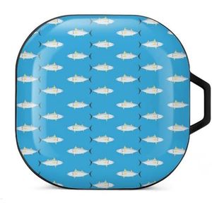 Tonijn patroon oordopjes hoesje compatibel met Samsung harde shell beschermhoes zwart stijl