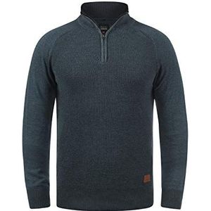 BLEND Trui 'Ganbolf'  donkerblauw / bruin / zilvergrijs