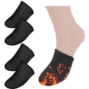 ZHYUAN 2 paar teenwarmers, neopreen teenwarmers, uniseks voetwarmers, herbruikbare neopreen sokken, draagbare teenwarmers, herbruikbare voetwarmers, neopreen thermische teenwarmers voor fietsen,