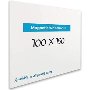 Vivol Eco magnetisch whiteboard 100x150 | zonder rand | magneetbord whiteboard wandmagneetbord | pennenbakje | 6 maten | magnetisch en beschrijfbaar | wit
